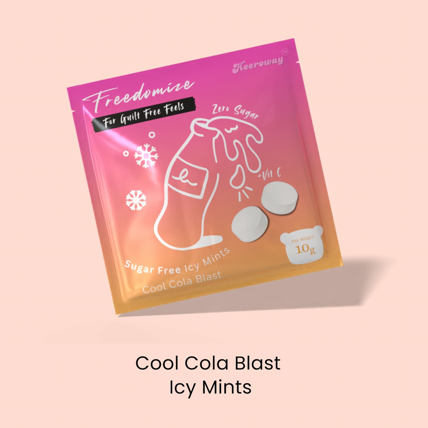 Freedomize Cool Cola Blast sugar free icy mints with fizzy cola taste.