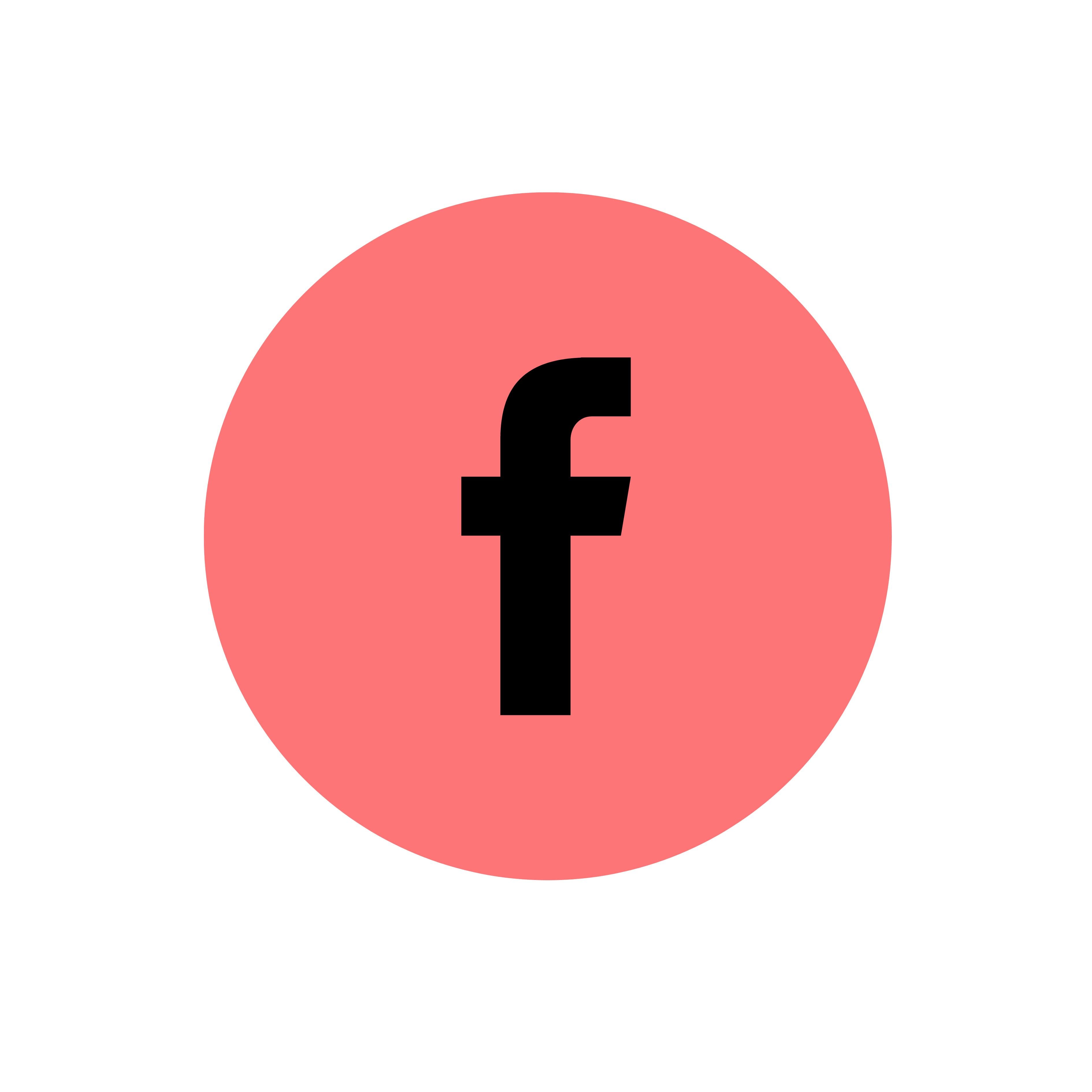 freedomize facebook logo social icon in coral circle for homepage link