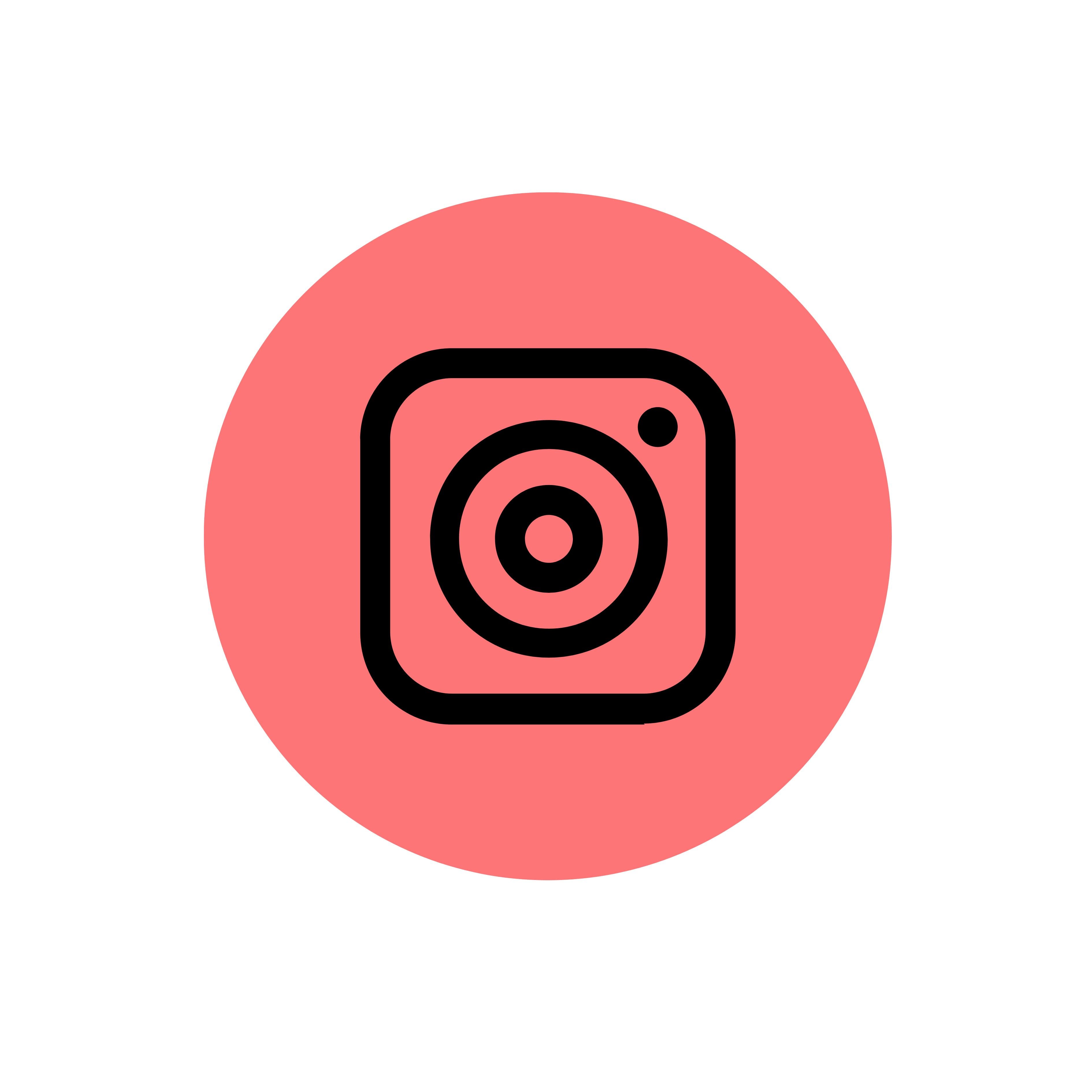 freedomize instagram logo social icon in coral circle for homepage link