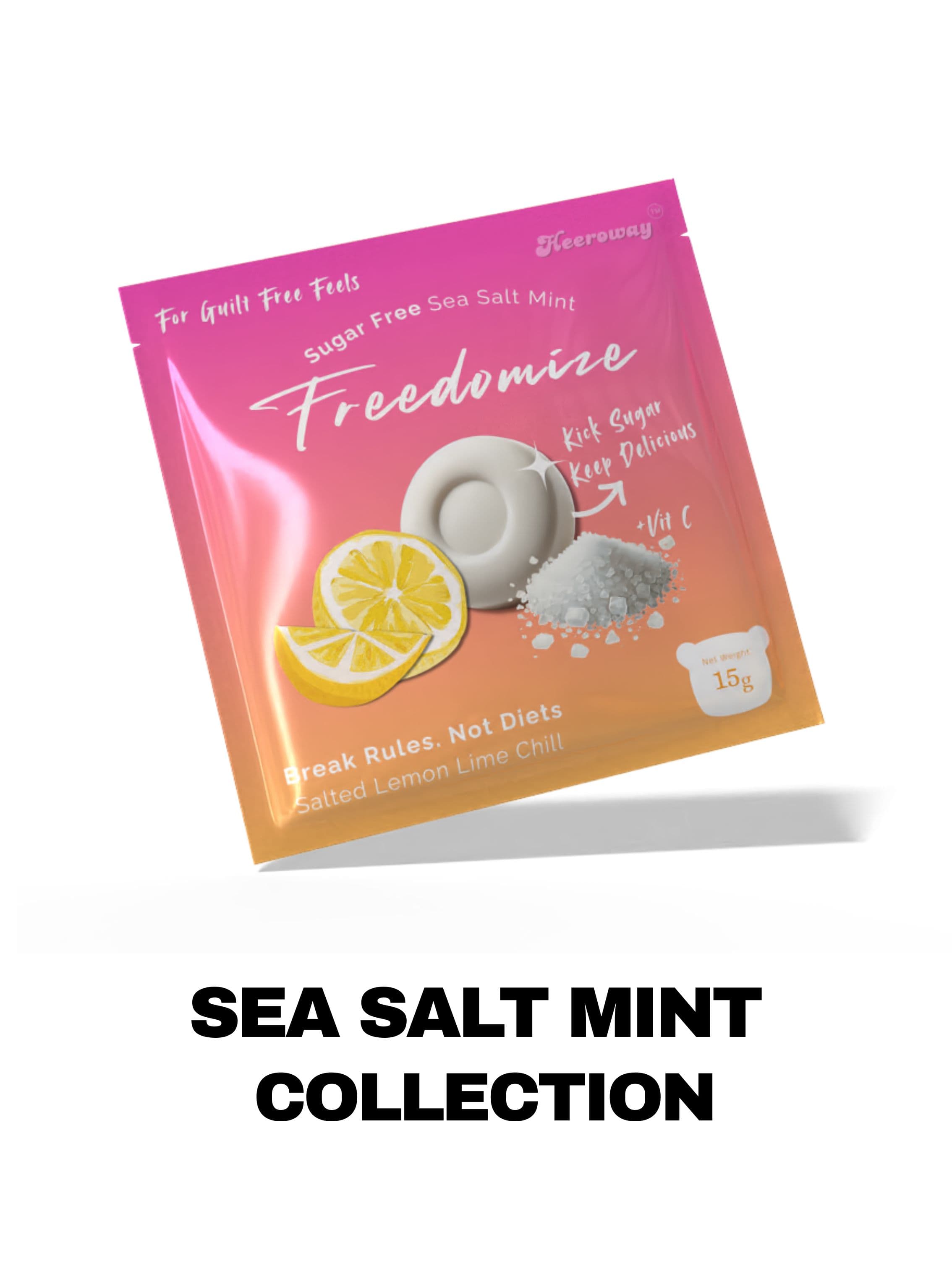 freedomize salted lemon lime sugar free sea salt mint packaging