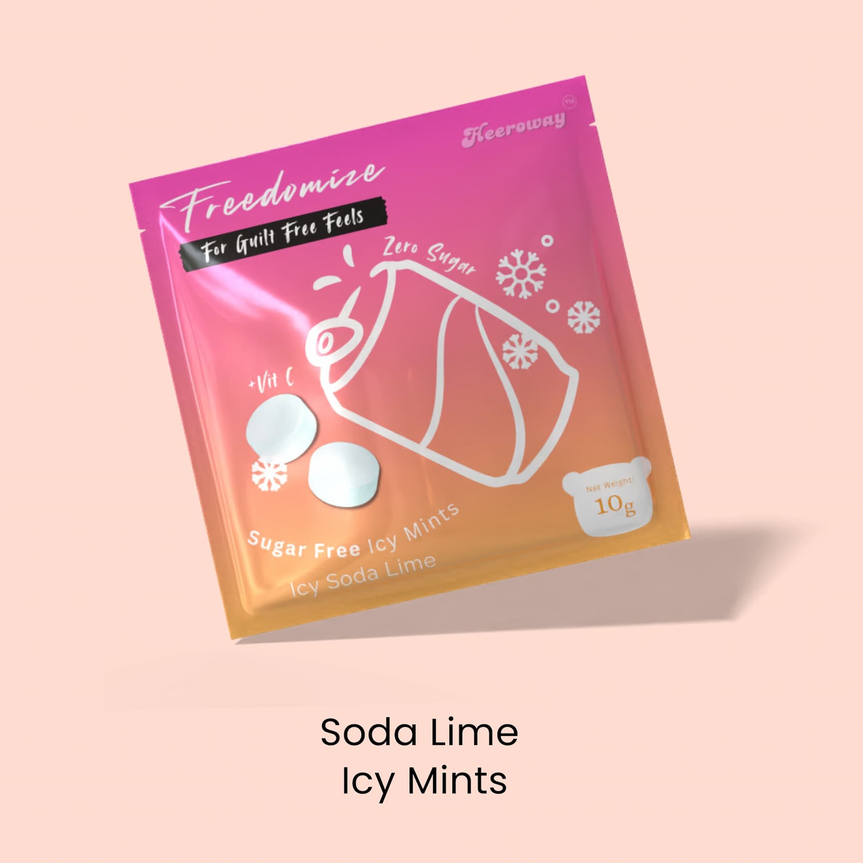 Freedomize Icy Soda Lime sugar free mints with refreshing lime flavor.