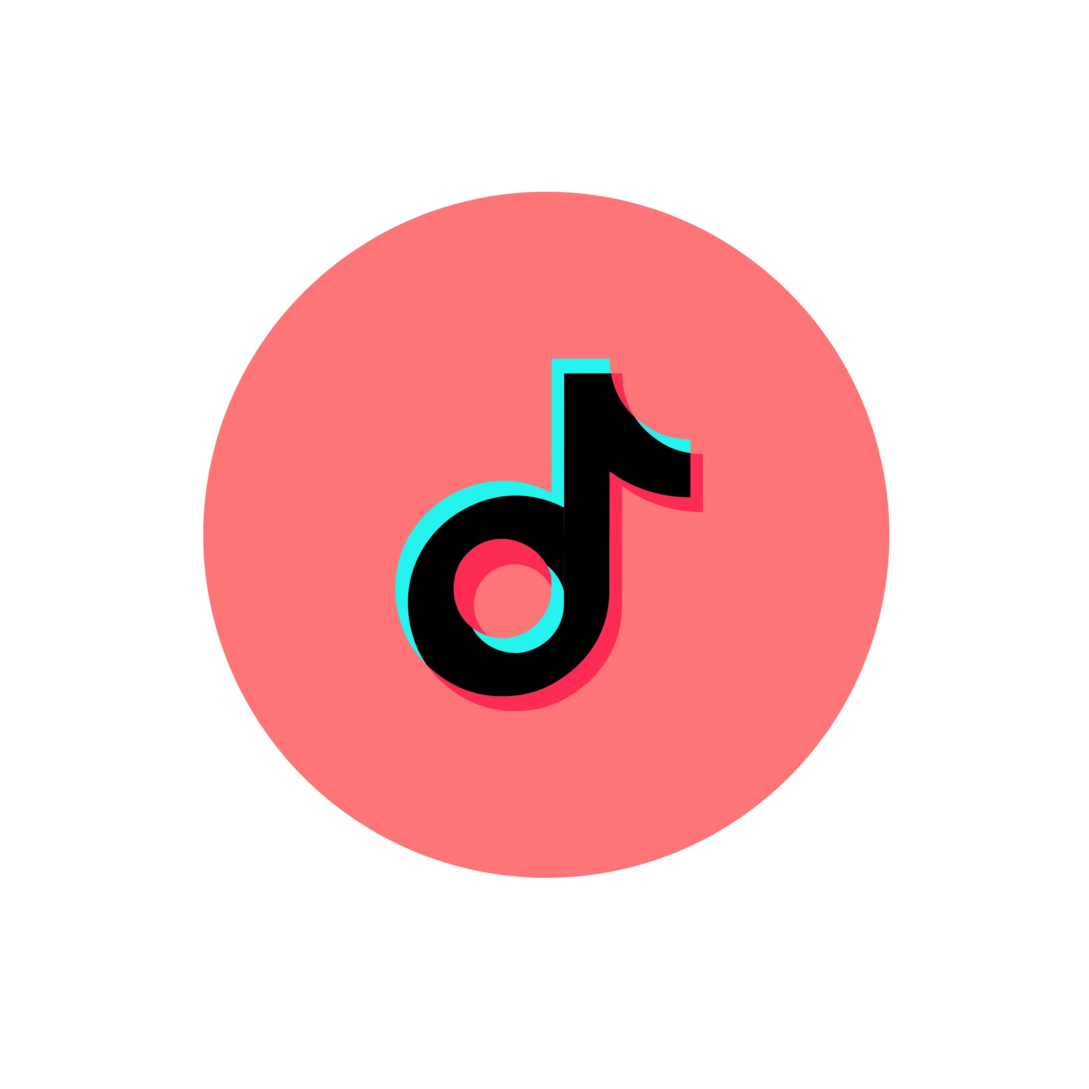 freedomize tiktok logo social icon in coral circle for homepage link