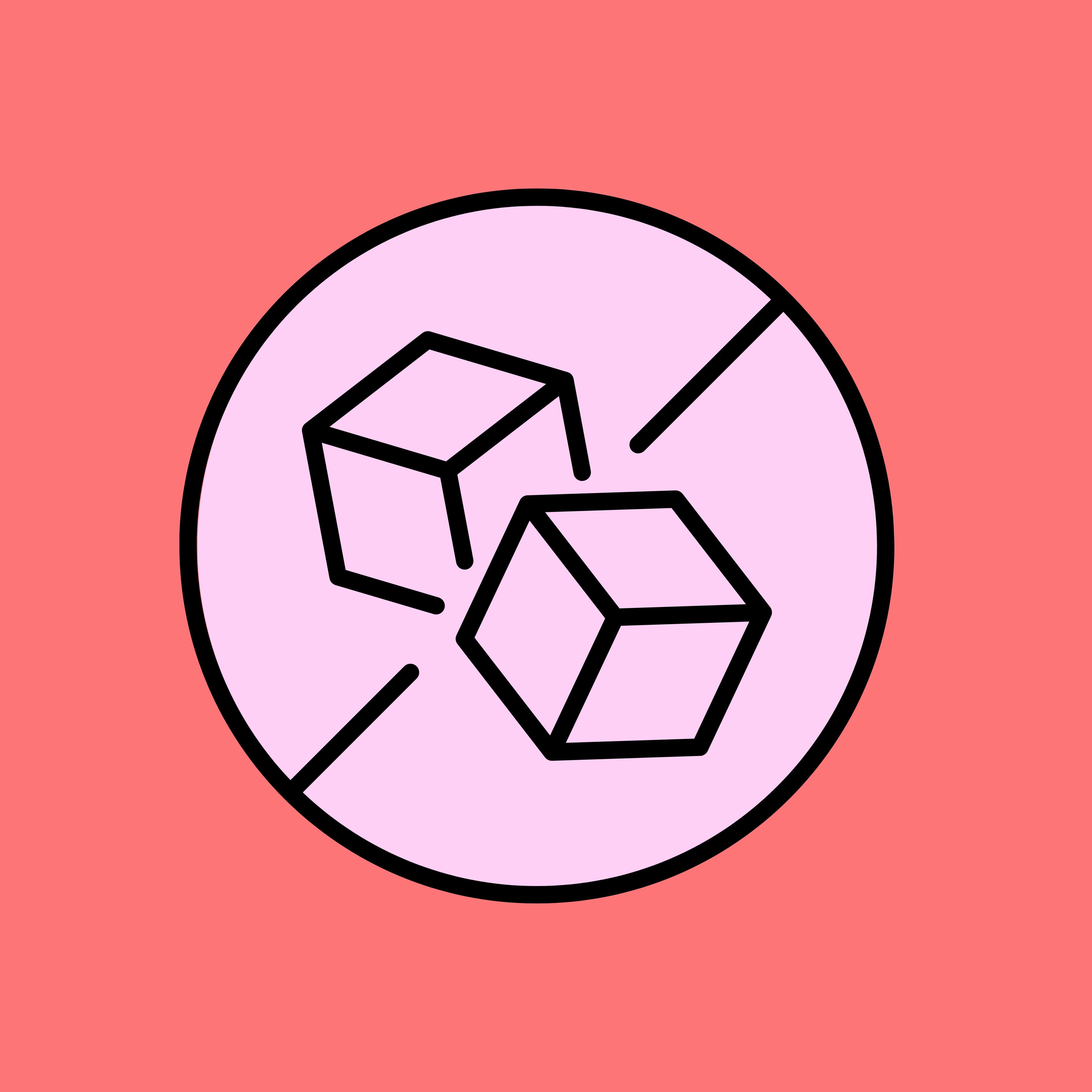 no sugar cubes icon symbolizing sugar free snacks on pink background
