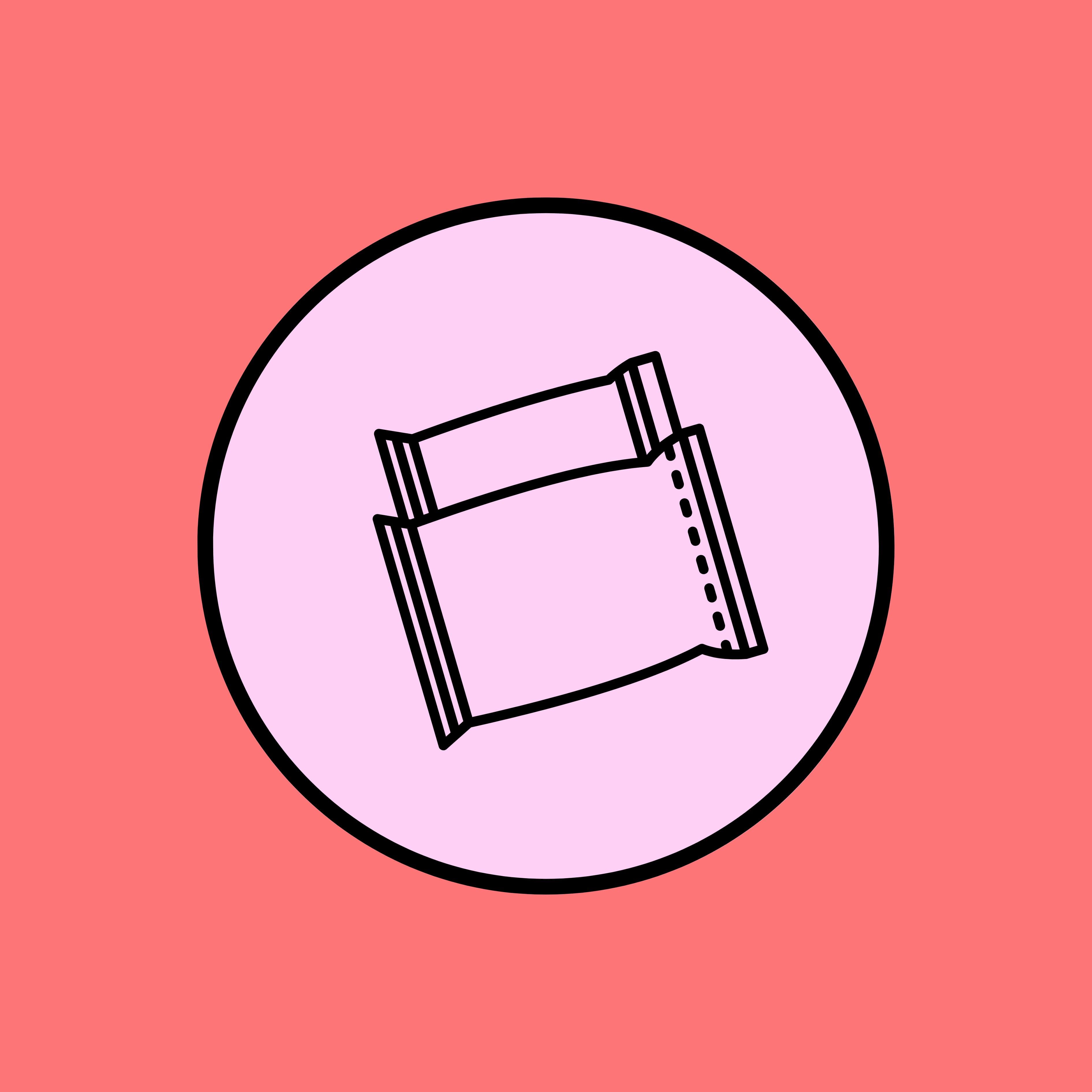 sachet icon representing sugar free snack packaging on pink background