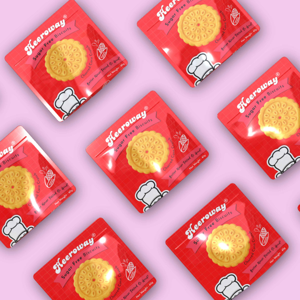multiple heeroway corn biscuit in flatlay mode for mobile view
