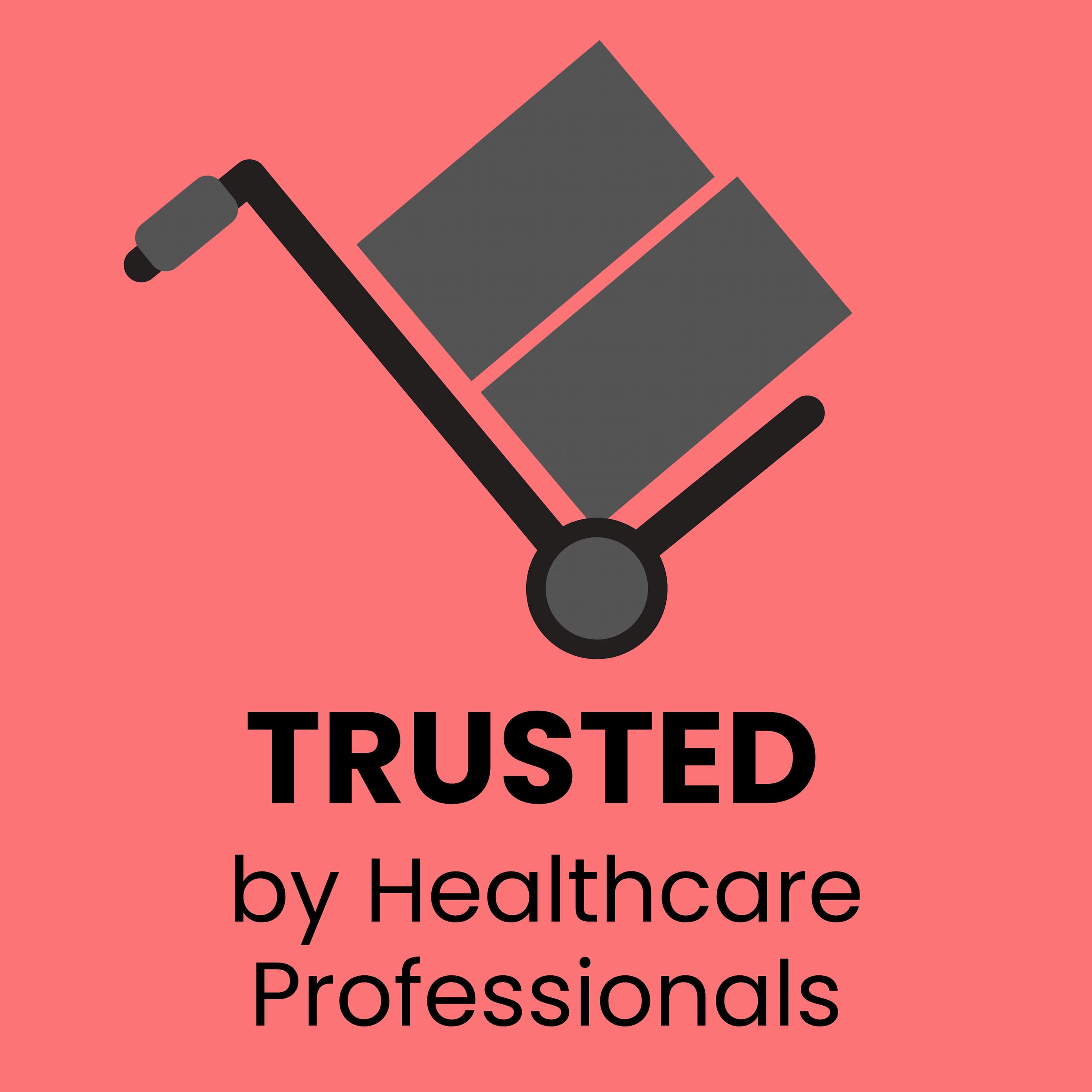 Hand trolley with two boxes shipping icon on pink background.
