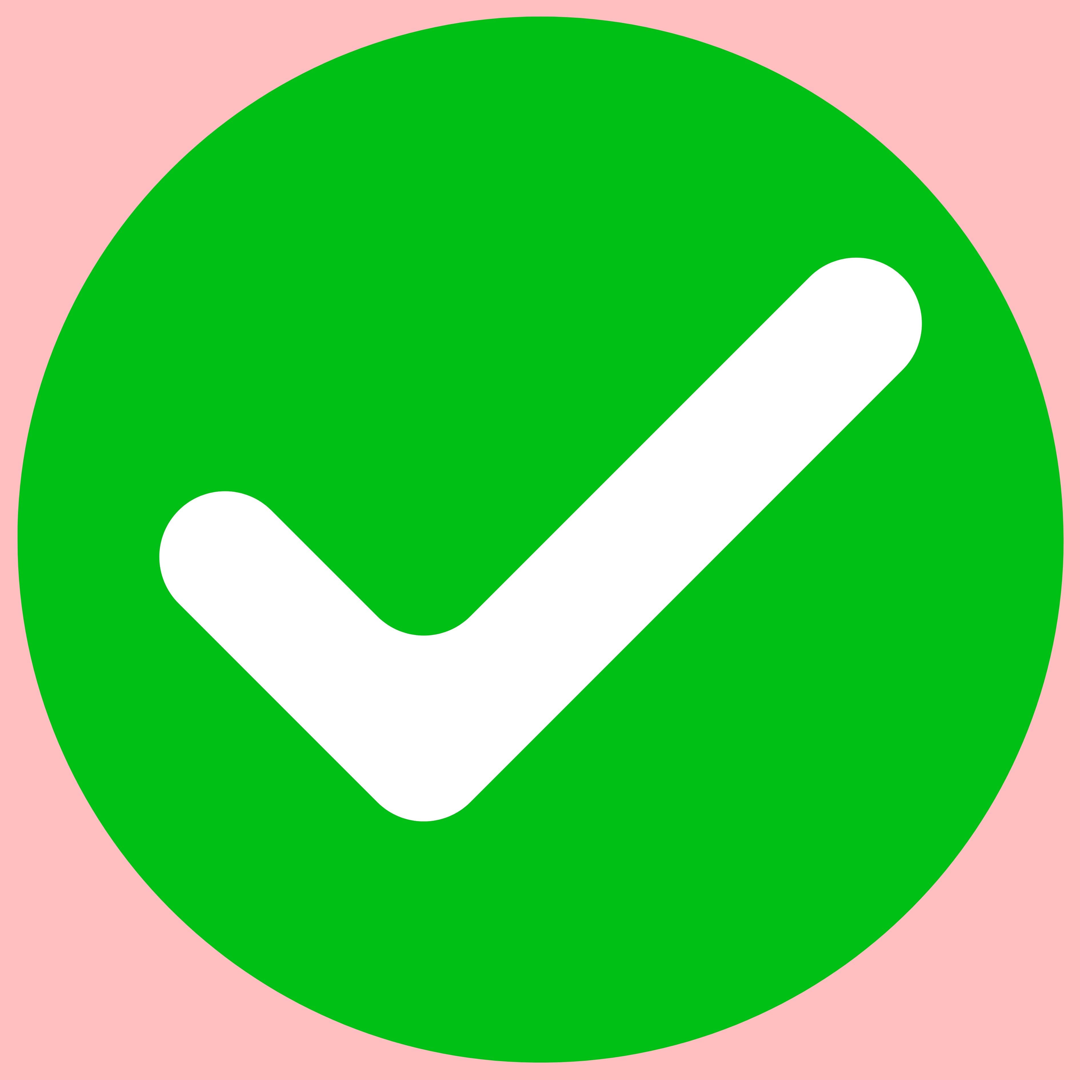 Green circle with a white check mark inside, symbolizing confirmation or success for drinks product page