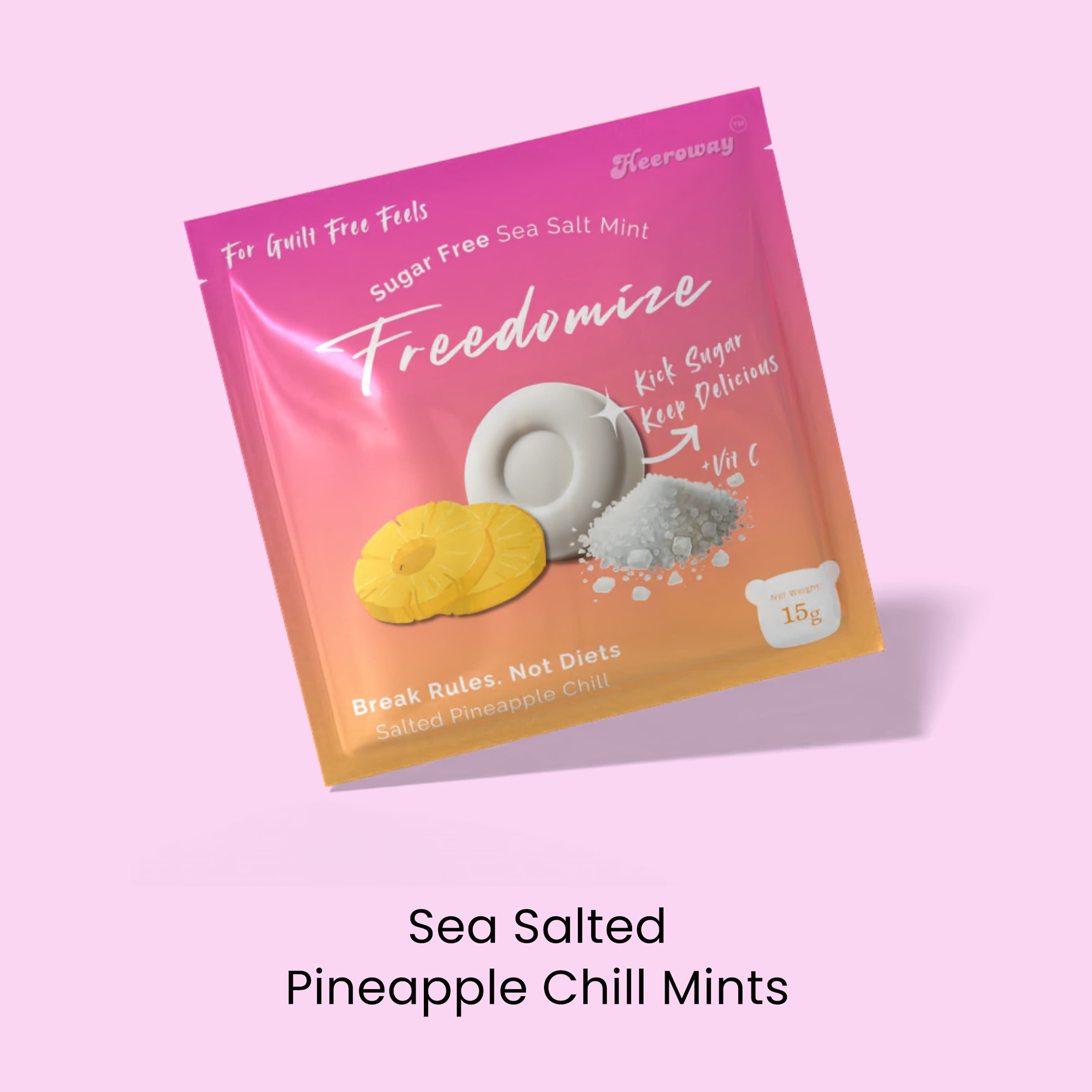 Heeroway Freedomize Sea Salted Pineapple Chill sugar-free mints – tropical sweet and refreshing