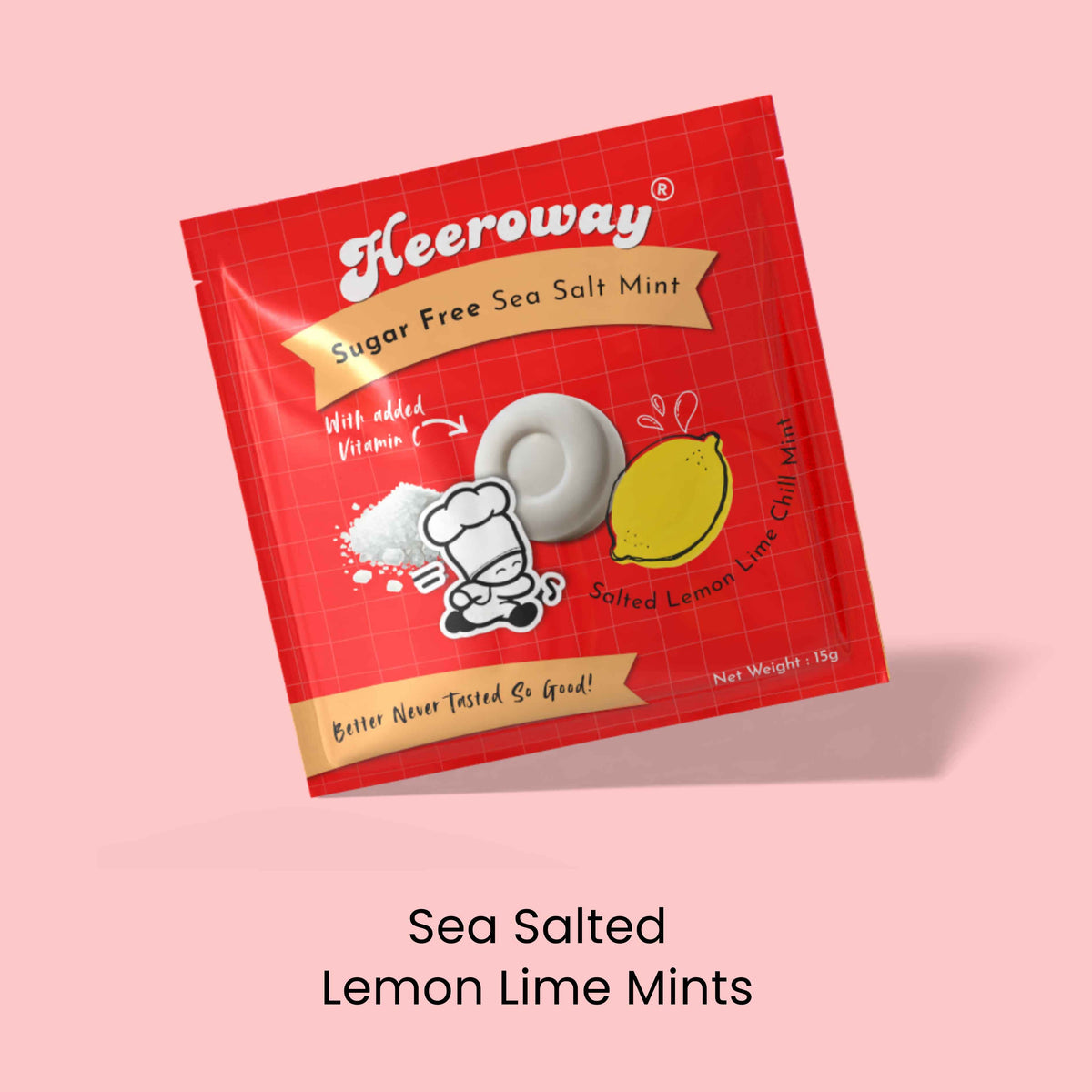 Heeroway  Sea Salted Lemon Lime Chill sugar-free mints – zesty citrus flavor with no sugar