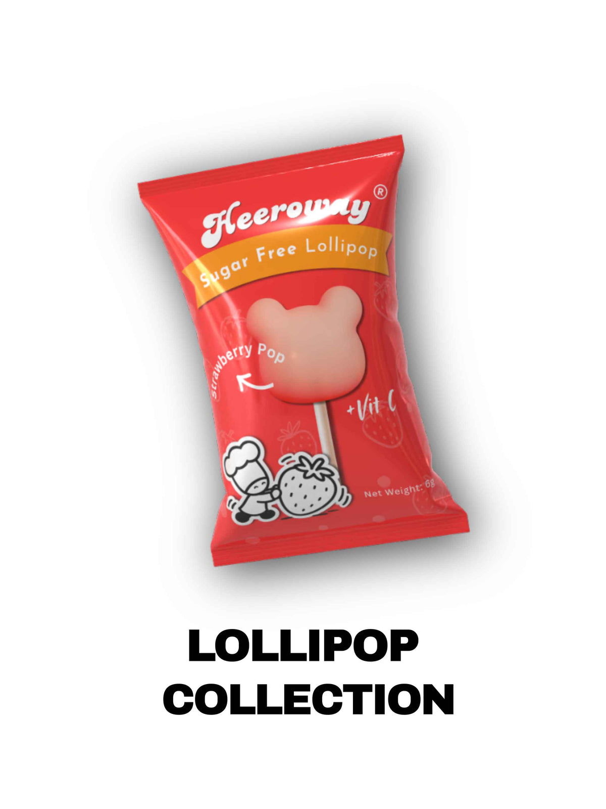 heeroway sugar free lollipop collection in white background
