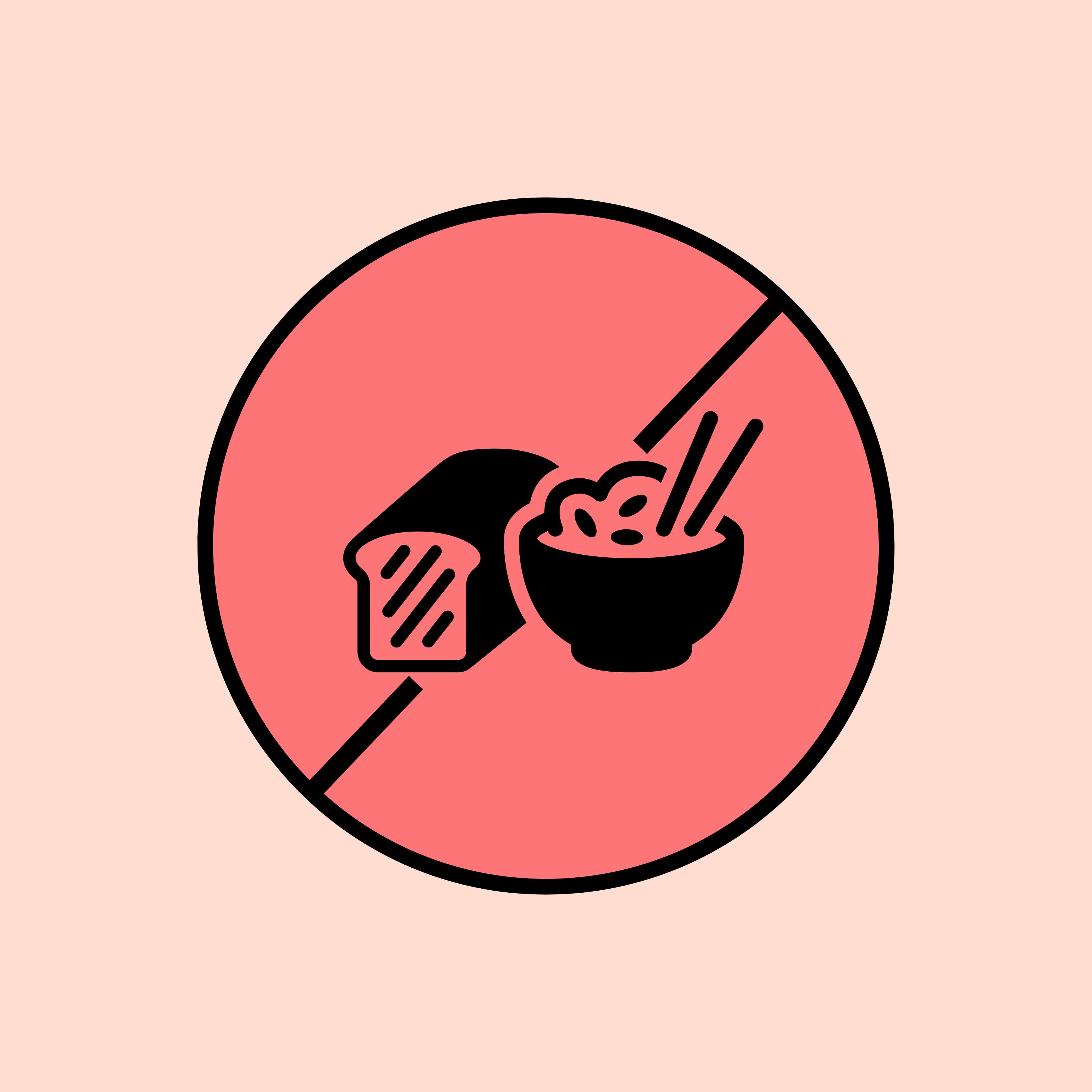 red icon for heeroway drinks sugar replacement with bread and rice crossed out to show zero net carbs